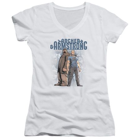 Archer & Armstrong Juniors V Neck Shirt Stare Down White T-Shirt