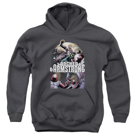 Archer & Armstrong Kids Hoodie Dropping In Charcoal Youth Hoody