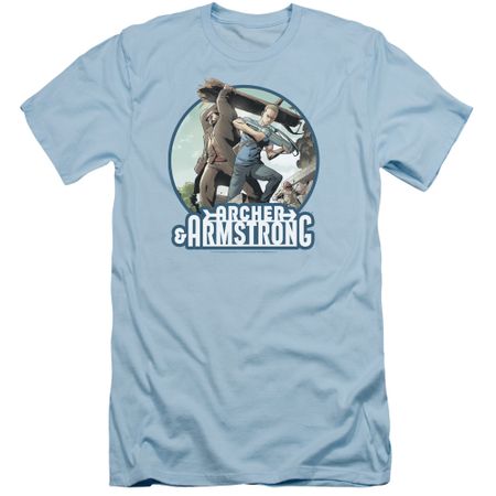 Archer & Armstrong Slim Fit Shirt Smack Down Light Blue T-Shirt
