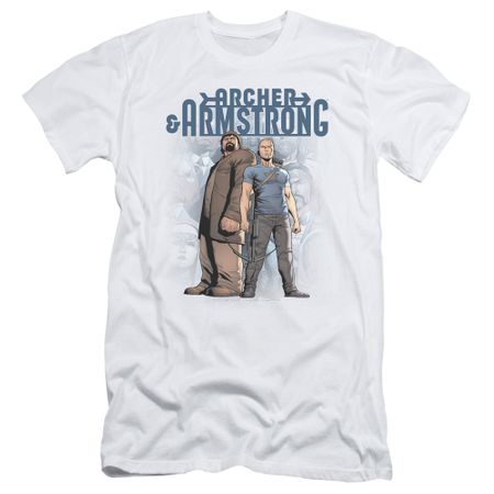 Archer & Armstrong Slim Fit Shirt Stare Down White T-Shirt