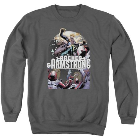 Archer & Armstrong Sweatshirt Dropping In Adult Charcoal Sweat Shirt