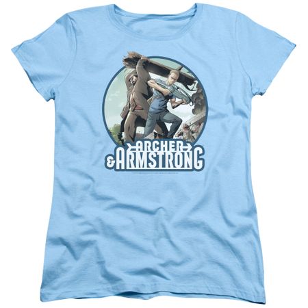 Archer & Armstrong Womens Shirt Smack Down Light Blue T-Shirt