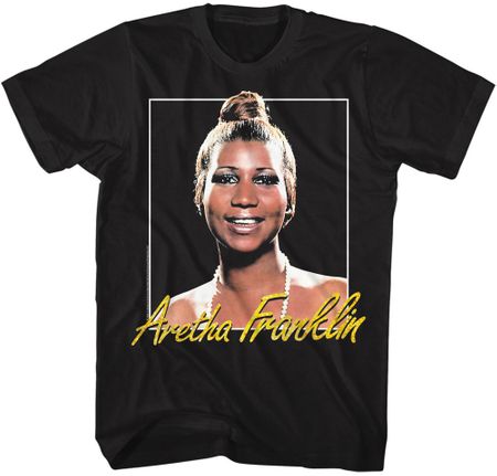 Aretha Franklin Signature Mens T-shirt - Black