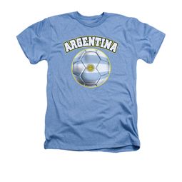 Argentina Soccer Futbol Shirt Adult Heather Light Blue Tee T-Shirt