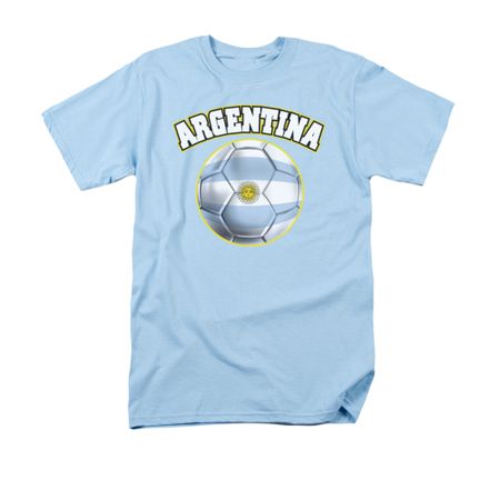 Argentina Soccer Futbol Shirt Adult Light Blue Tee T-Shirt