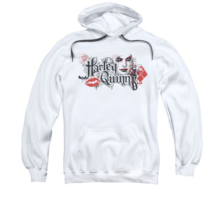 Arkham Knight Hoodie Harley Lips White Sweatshirt Hoody