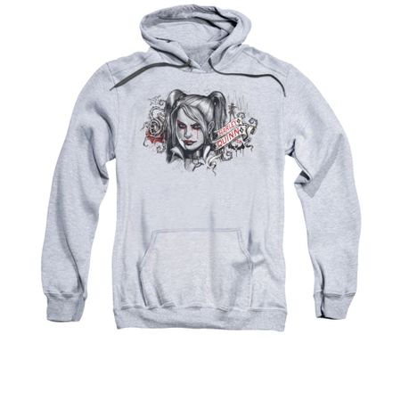 Arkham Knight Hoodie Harley RIP Athletic Heather Sweatshirt Hoody