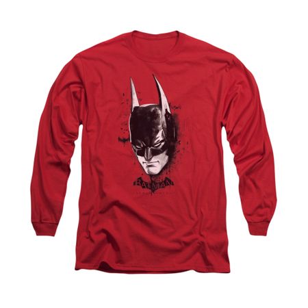 Arkham Knight Shirt Bat Mask Long Sleeve Red Tee T-Shirt