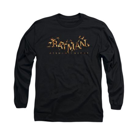 Arkham Knight Shirt Flame Logo Long Sleeve Black Tee T-Shirt