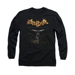 Arkham Knight Shirt Flaming Logo Long Sleeve Black Tee T-Shirt