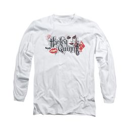 Arkham Knight Shirt Harley Lips Long Sleeve White Tee T-Shirt