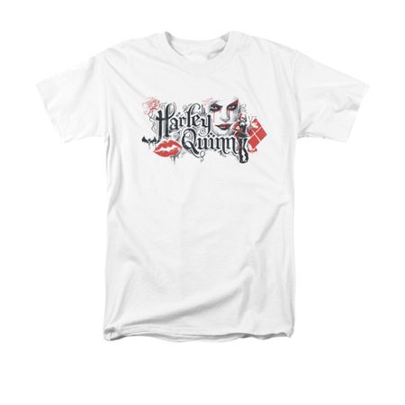 Arkham Knight Shirt Harley Lips White T-Shirt