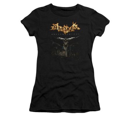 Arkham Knight Shirt Juniors Flaming Logo Black T-Shirt