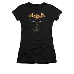 Arkham Knight Shirt Juniors Flaming Logo Black T-Shirt