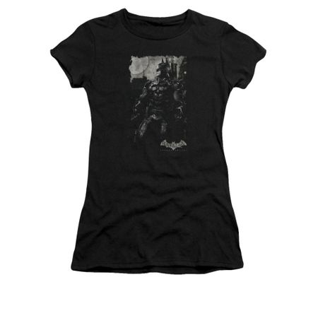 Arkham Knight Shirt Juniors Grey Photo Black T-Shirt