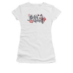 Arkham Knight Shirt Juniors Harley Lips White T-Shirt