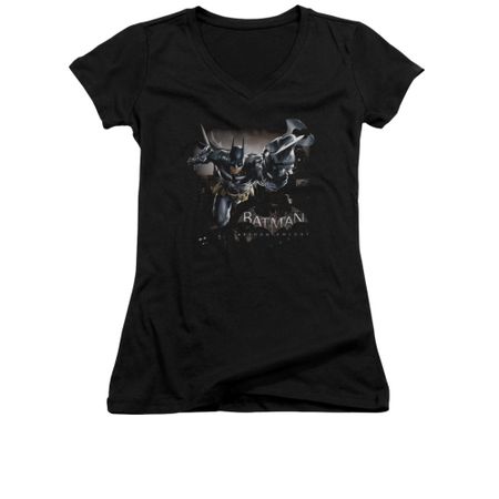 Arkham Knight Shirt Juniors V Neck Grapple Gun Black T-Shirt