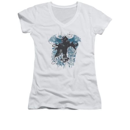Arkham Knight Shirt Juniors V Neck I Know White T-Shirt