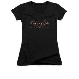 Arkham Knight Shirt Juniors V Neck Logo Black T-Shirt