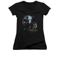 Arkham Knight Shirt Juniors V Neck Two Fighters Black T-Shirt