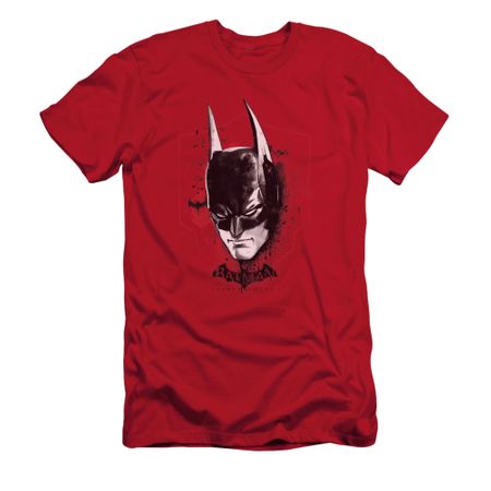 Arkham Knight Shirt Slim Fit Bat Mask Red T-Shirt