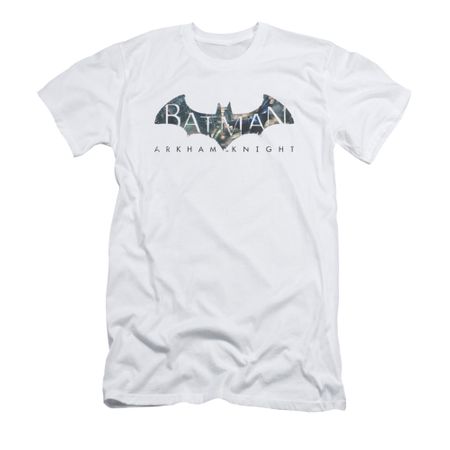 Arkham Knight Shirt Slim Fit Descending Logo White T-Shirt