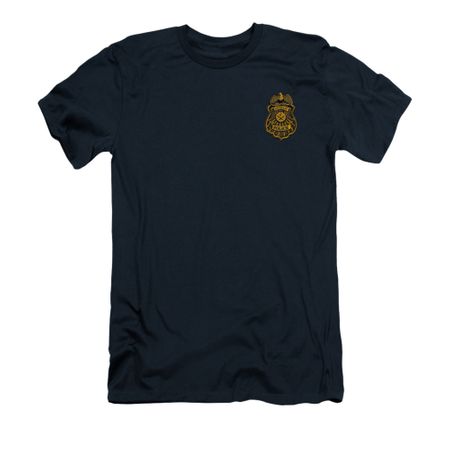 Arkham Knight Shirt Slim Fit Police Badge Navy T-Shirt