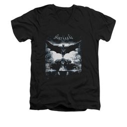 Arkham Knight Shirt Slim Fit V-Neck Flying Black T-Shirt Arkham Knight Shirt Slim Fit V-Neck Flying Black T-Shirt