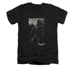 Arkham Knight Shirt Slim Fit V-Neck Grey Photo Black T-Shirt Arkham Knight Shirt Slim Fit V-Neck Grey Photo Black T-Shirt
