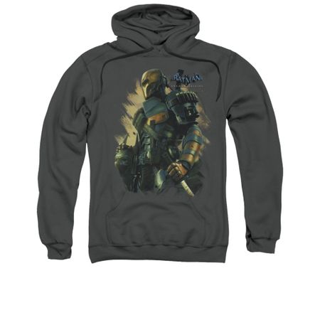 Arkham Origins Hoodie Deathstroke Charcoal Sweatshirt Hoody