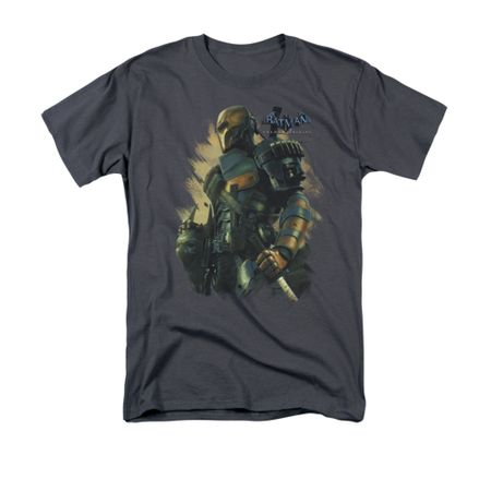 Arkham Origins Shirt Deathstroke Charcoal T-Shirt
