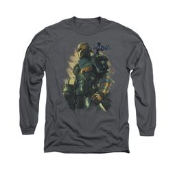 Arkham Origins Shirt Deathstroke Long Sleeve Charcoal Tee T-Shirt