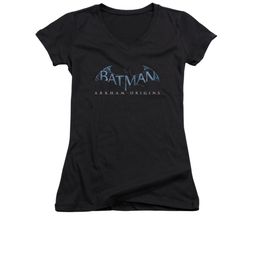 Arkham Origins Shirt Juniors V Neck Logo Black T-Shirt Arkham Origins Shirt Juniors V Neck Logo Black T-Shirt