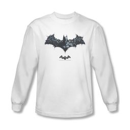 Arkham Origins Shirt Logo Of Enemies Long Sleeve White Tee T-Shirt