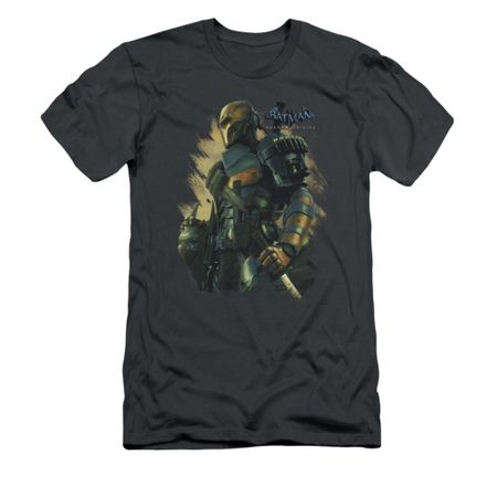 Arkham Origins Shirt Slim Fit Deathstroke Charcoal T-Shirt