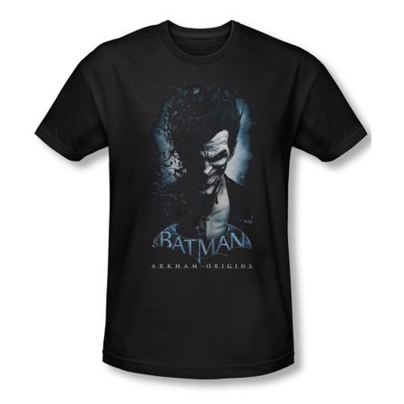 Arkham Origins Shirt Slim Fit Joker Black T-Shirt