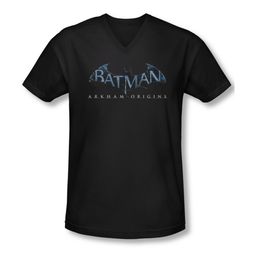 Arkham Origins Shirt Slim Fit V-Neck Logo Black T-Shirt Arkham Origins Shirt Slim Fit V-Neck Logo Black T-Shirt