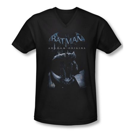 Arkham Origins Shirt Slim Fit V-Neck Perched Black T-Shirt