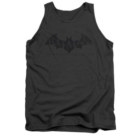 Arkham Origins Shirt Tank Top Distressed Logo Charcoal Tanktop