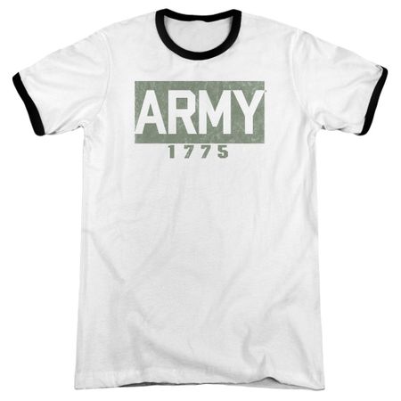 Patriotic Army 1775 White Ringer Military Shirt