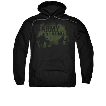 Army Hoodie Distressed Army Strong Black Military Sweatshirt Hoody