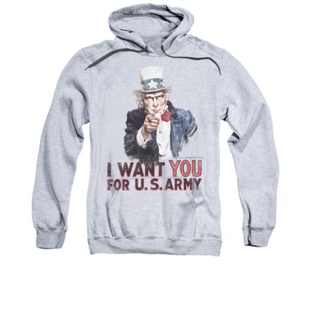 Army Hoodie I Want You Athletic Heather Sweatshirt Hoody