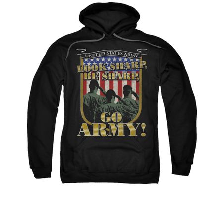 Army Hoodie Look Sharp Black Sweatshirt Hoody