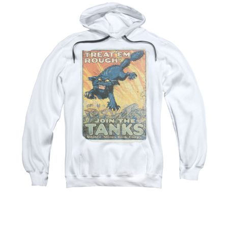Army Hoodie Treat Em' Rough White Sweatshirt Hoody