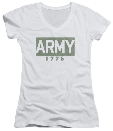 Army Juniors V Neck Shirt 1775 White T-Shirt