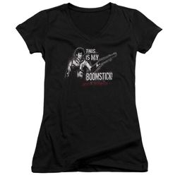 Army Of Darkness Juniors V Neck Shirt Boomstick Black T-Shirt Army Of Darkness Juniors V Neck Shirt Boomstick Black T-Shirt