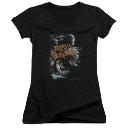 Army Of Darkness Juniors V Neck Shirt Covered Black T-Shirt Army Of Darkness Juniors V Neck Shirt Covered Black T-Shirt