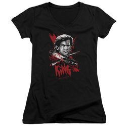 Army Of Darkness Juniors V Neck Shirt Hail To The King Black T-Shirt Army Of Darkness Juniors V Neck Shirt Hail To The King Black T-Shirt