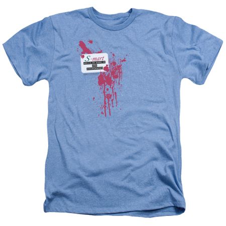 Army Of Darkness Shirt S Mart Name Tag Heather Light Blue T-Shirt