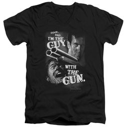 Army Of Darkness Slim Fit V-Neck Shirt Guy With The Gun Black T-Shirt Army Of Darkness Slim Fit V-Neck Shirt Guy With The Gun Black T-Shirt